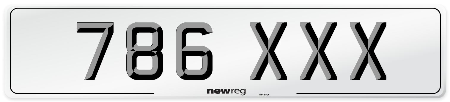 786 XXX Number Plate from New Reg